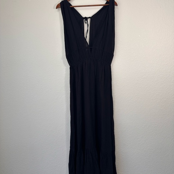 Nordstrom Ruched Plunge Maxi Cover-Up Dress Women's Large - Picture 3 of 9